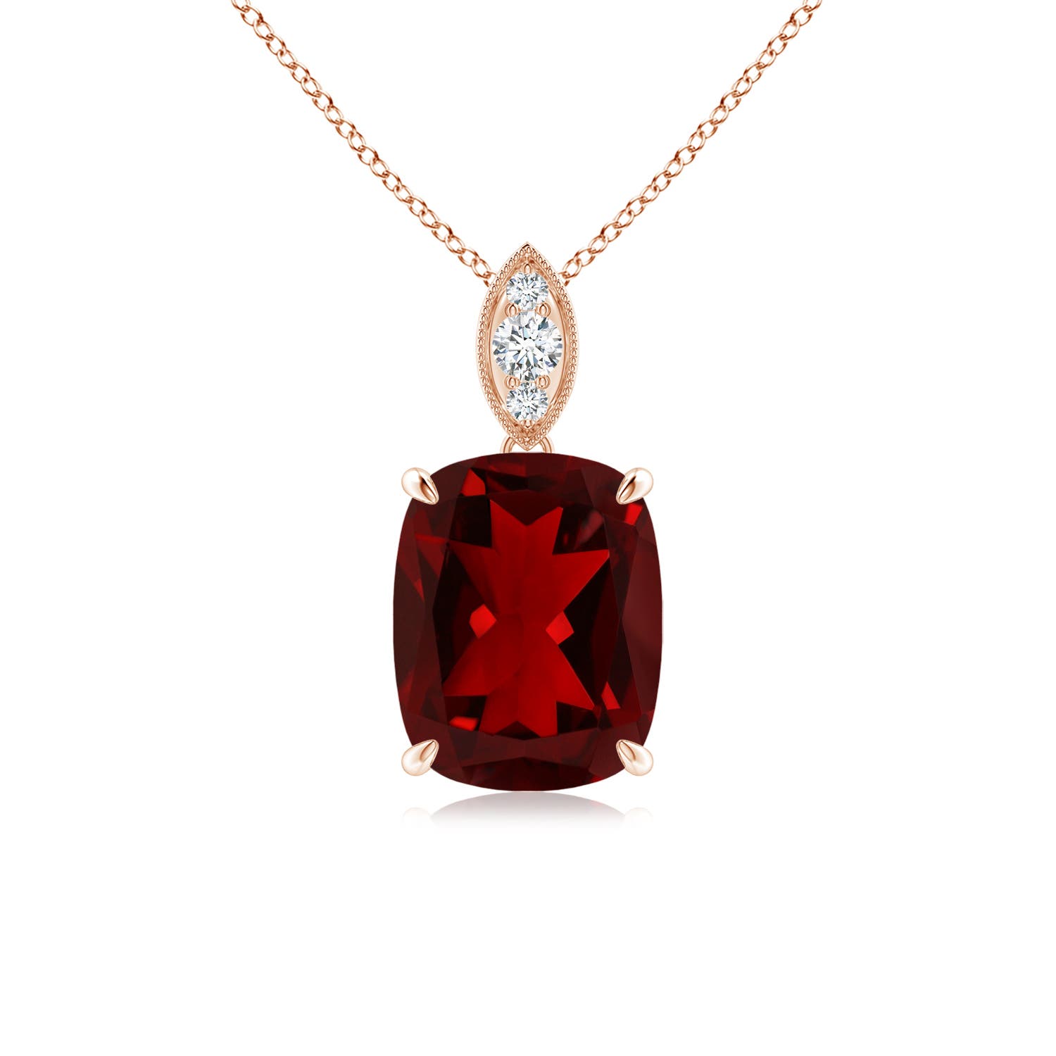 AAAA - Garnet / 2.94 CT / 14 KT Rose Gold