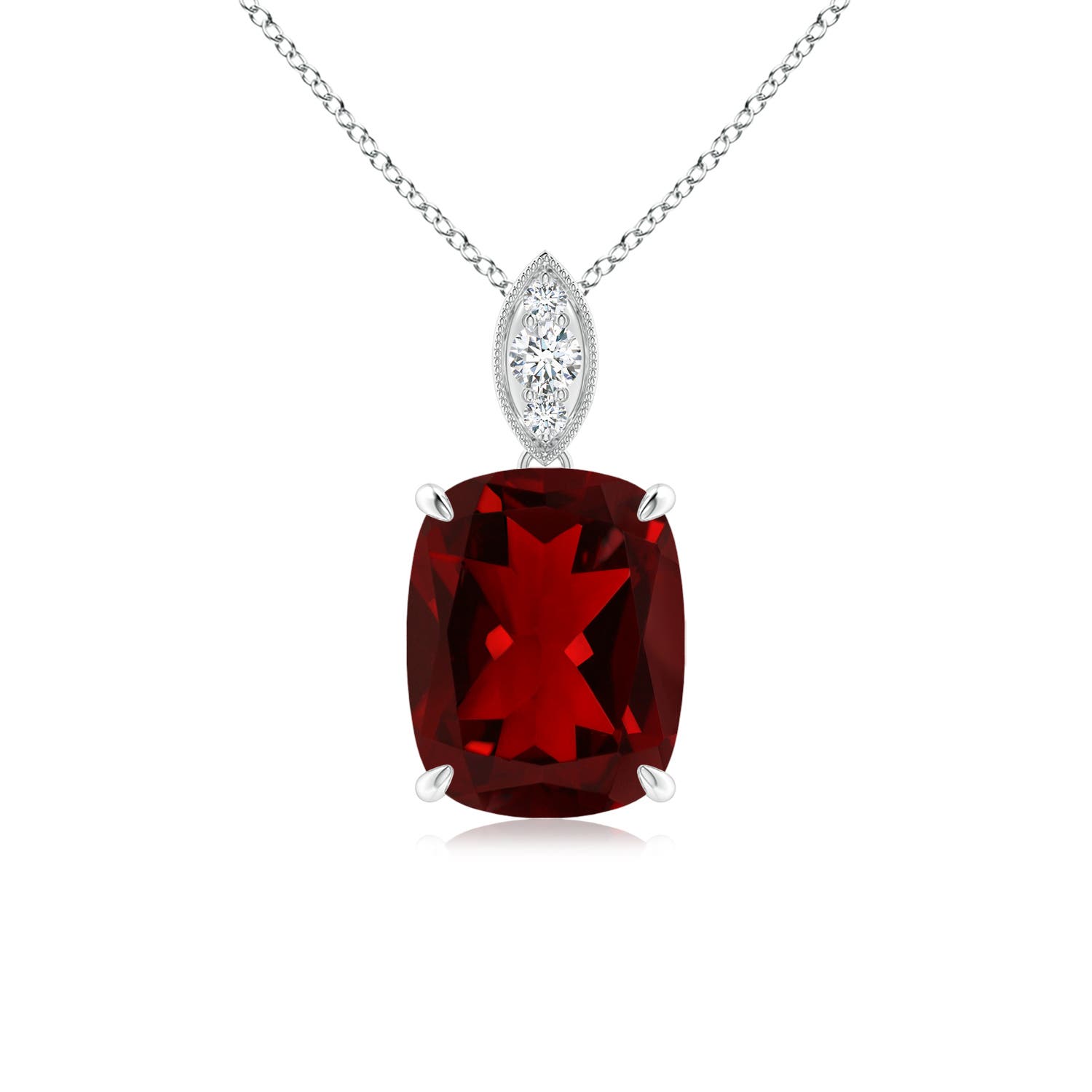 AAAA - Garnet / 2.94 CT / 14 KT White Gold