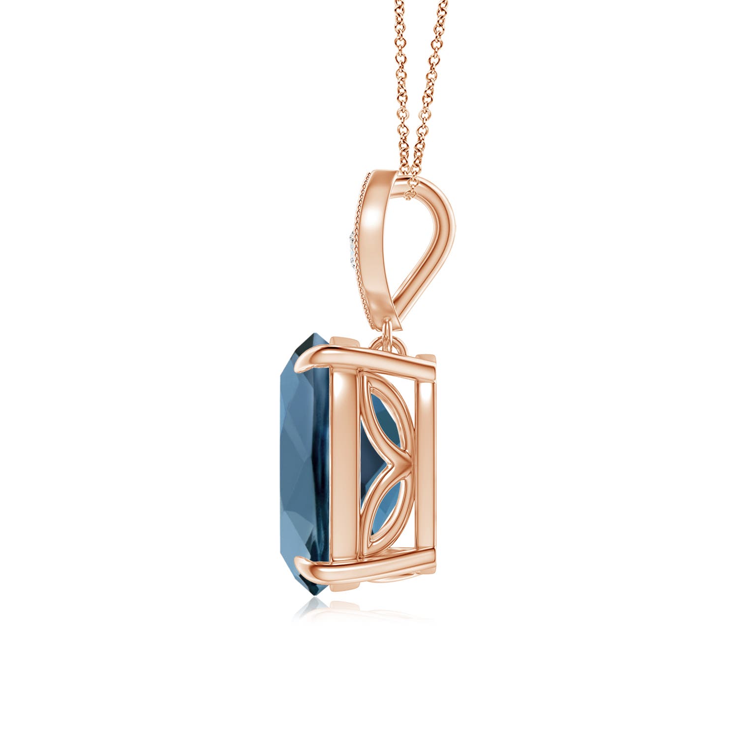 A - London Blue Topaz / 3.25 CT / 14 KT Rose Gold