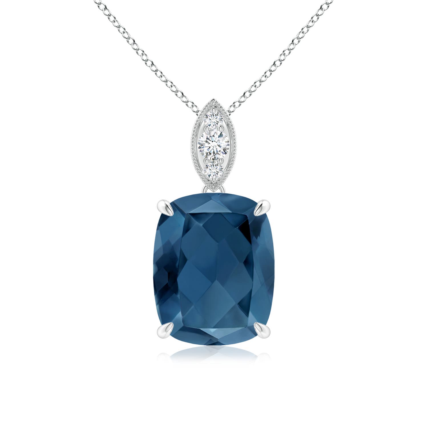 A - London Blue Topaz / 3.25 CT / 14 KT White Gold