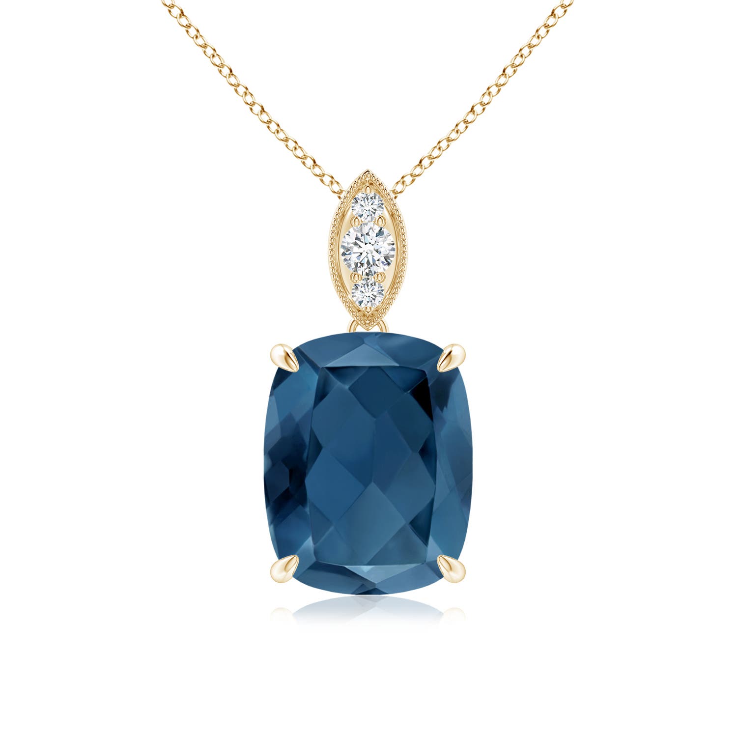 A - London Blue Topaz / 3.25 CT / 14 KT Yellow Gold