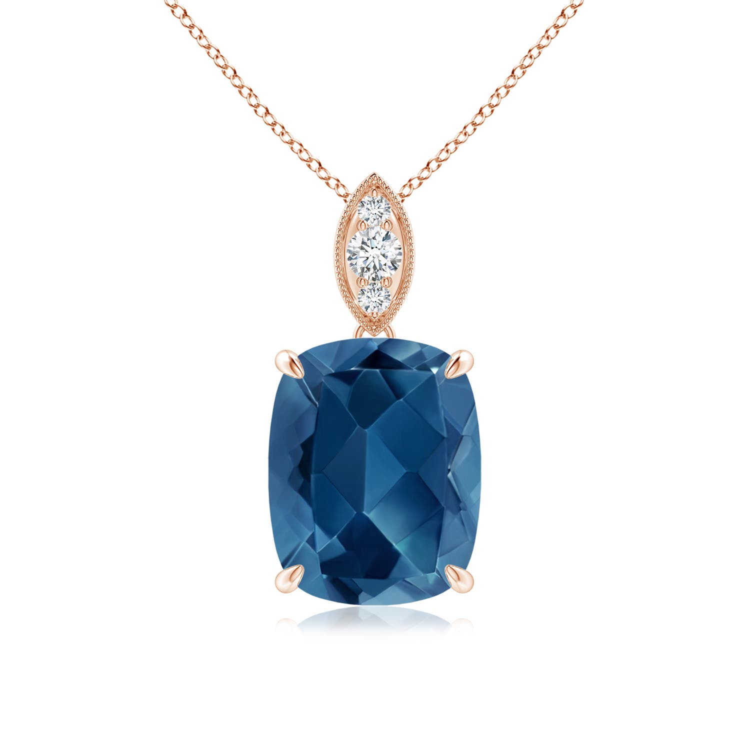 AA - London Blue Topaz / 3.25 CT / 14 KT Rose Gold