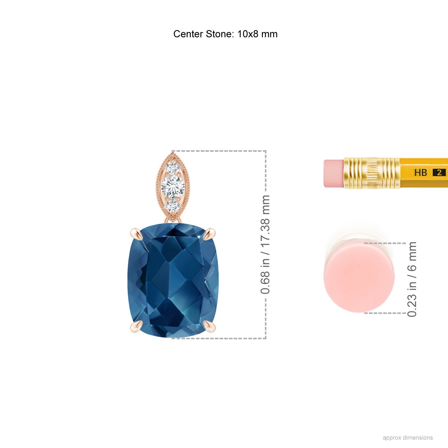 AA - London Blue Topaz / 3.25 CT / 14 KT Rose Gold