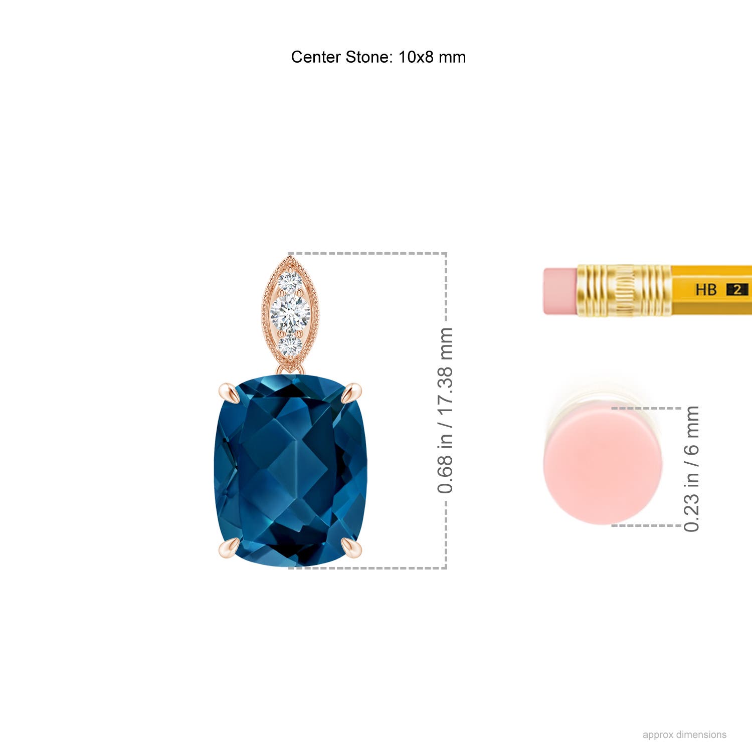 AAA - London Blue Topaz / 3.25 CT / 14 KT Rose Gold