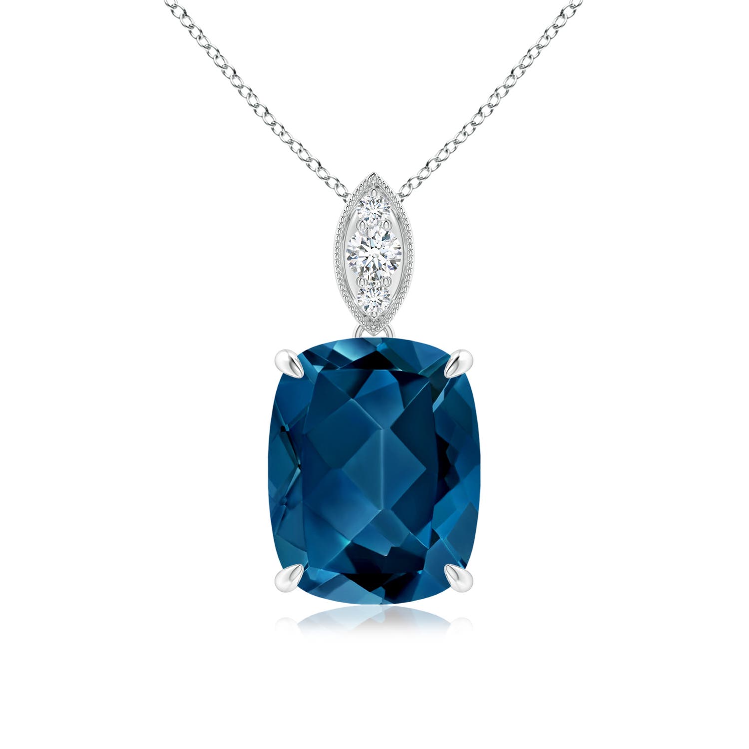 AAA - London Blue Topaz / 3.25 CT / 14 KT White Gold