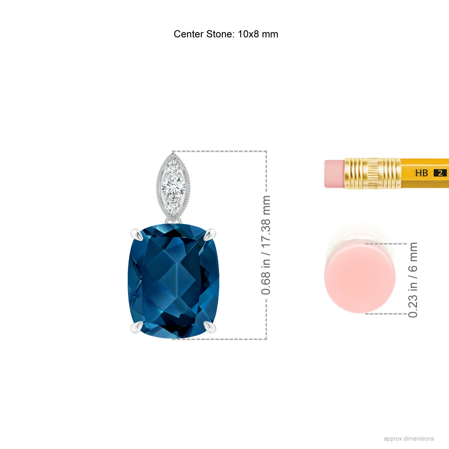 AAA - London Blue Topaz / 3.25 CT / 14 KT White Gold