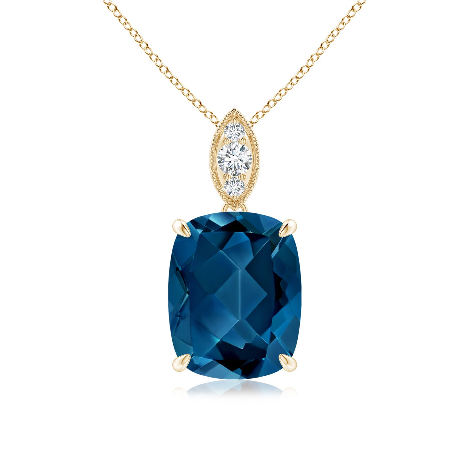 AAA - London Blue Topaz / 3.25 CT / 14 KT Yellow Gold