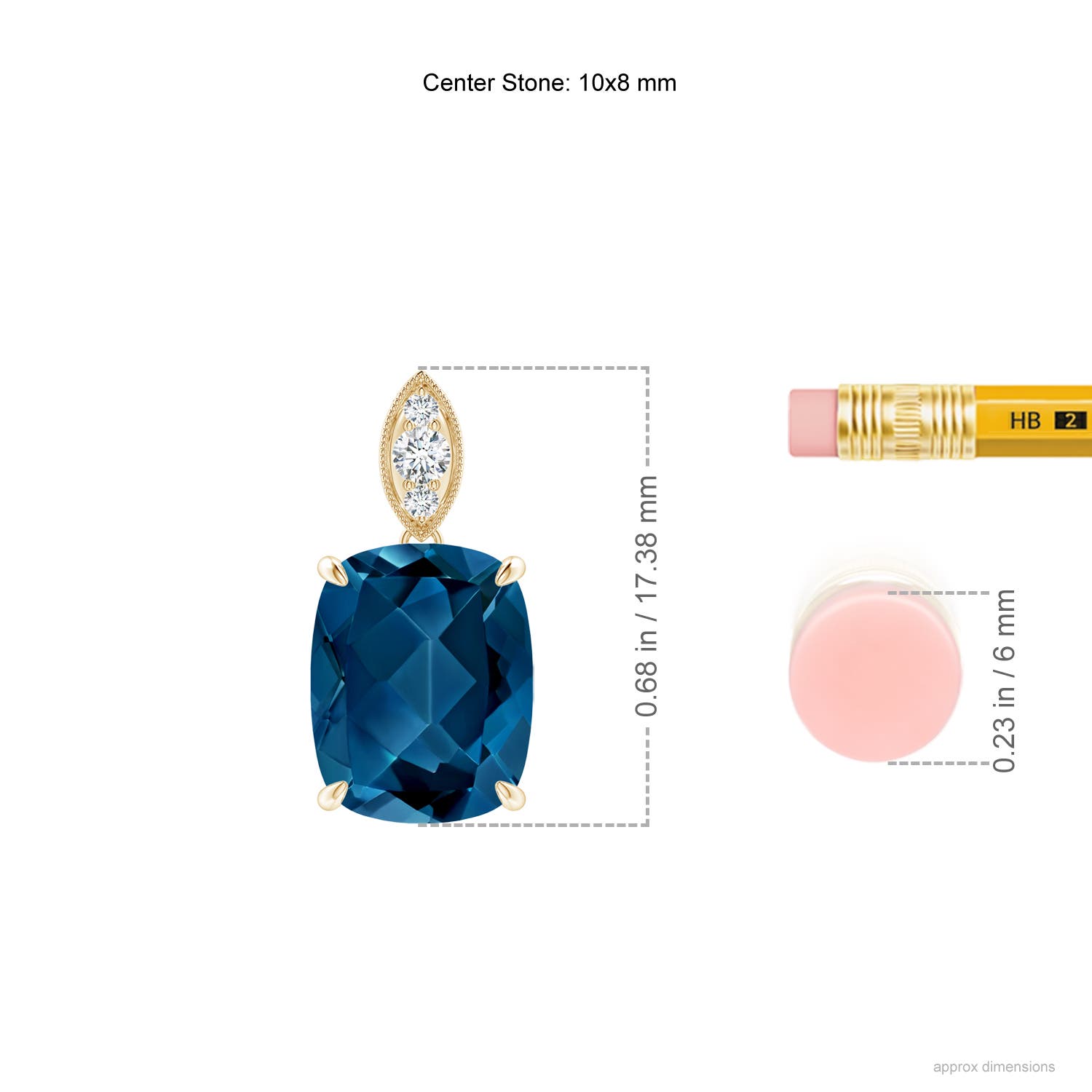 AAA - London Blue Topaz / 3.25 CT / 14 KT Yellow Gold