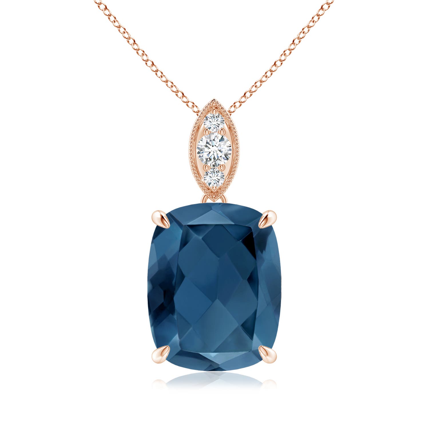 A - London Blue Topaz / 4.57 CT / 14 KT Rose Gold