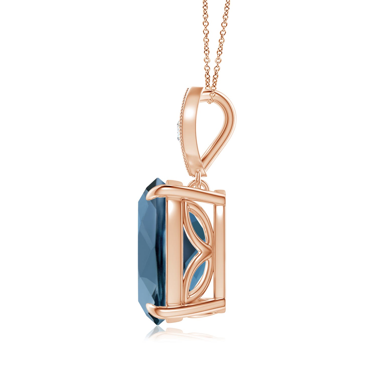 A - London Blue Topaz / 4.57 CT / 14 KT Rose Gold