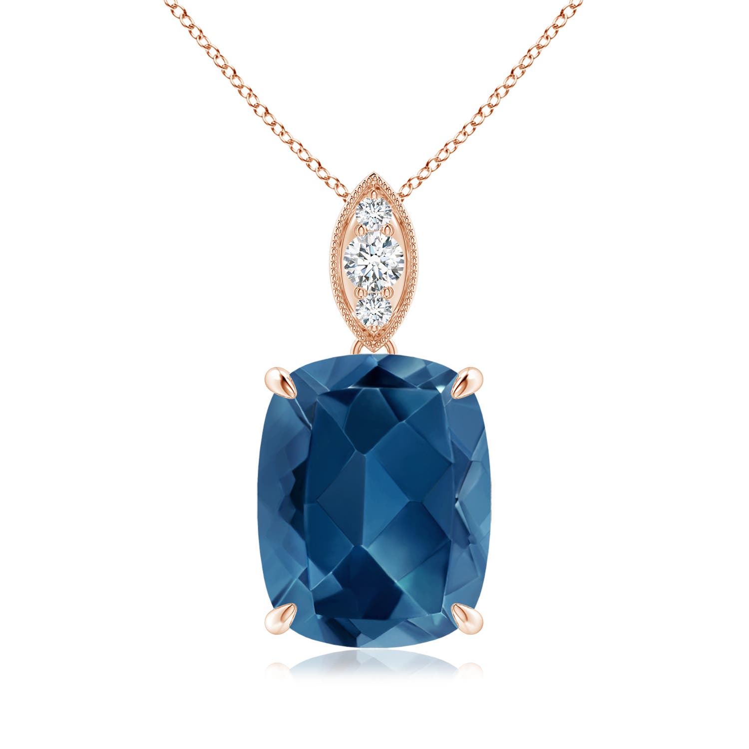 AA - London Blue Topaz / 4.57 CT / 14 KT Rose Gold