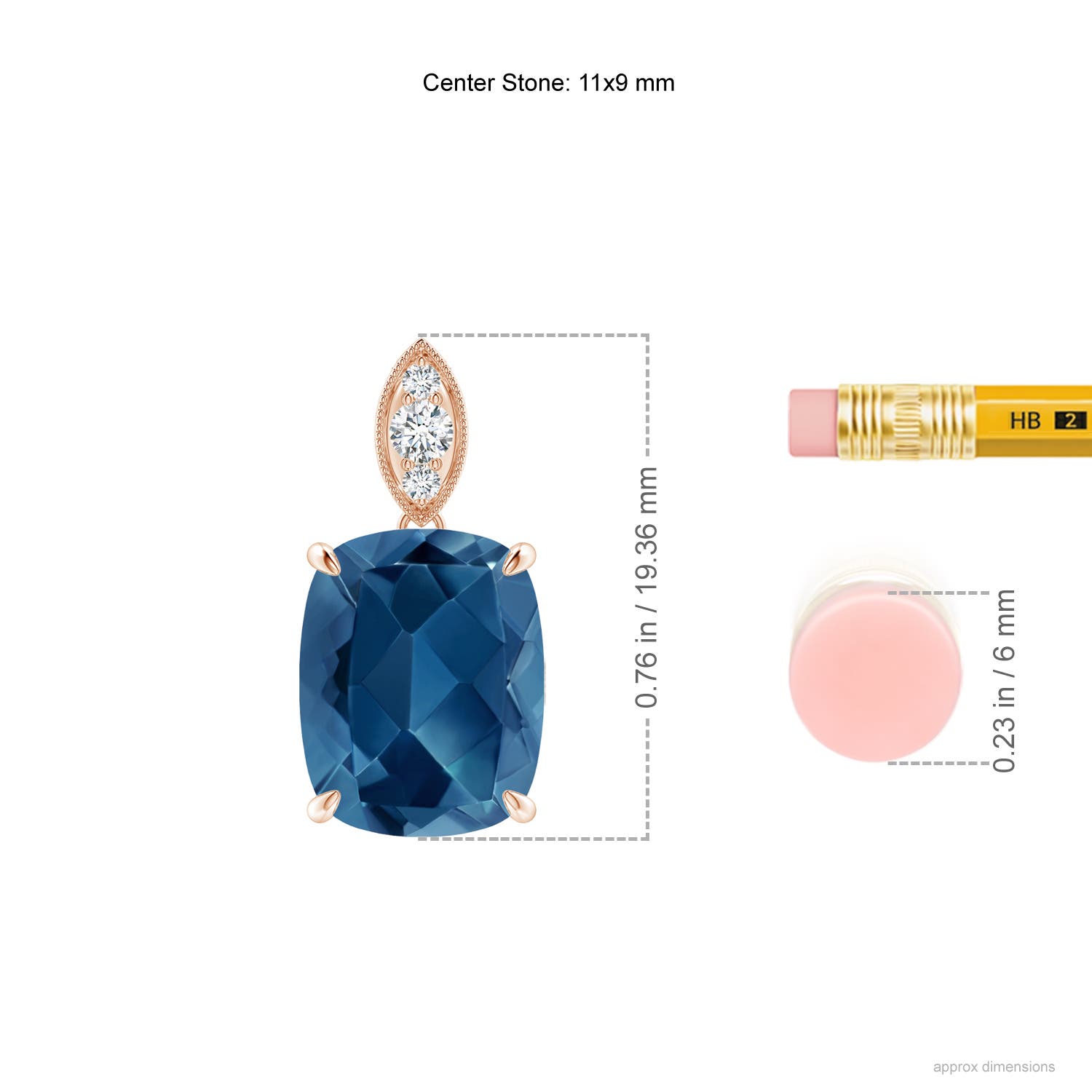 AA - London Blue Topaz / 4.57 CT / 14 KT Rose Gold