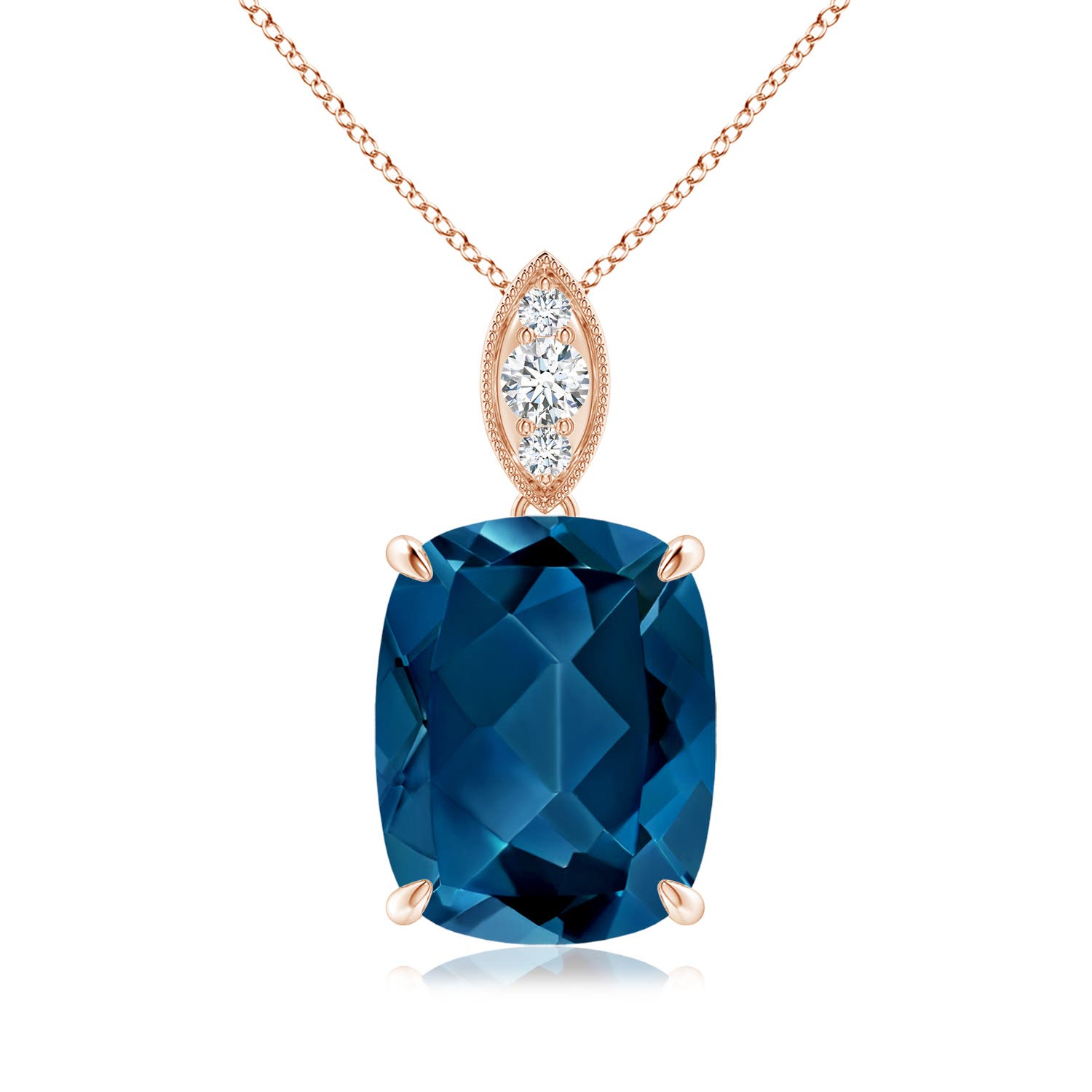 AAA - London Blue Topaz / 4.57 CT / 14 KT Rose Gold