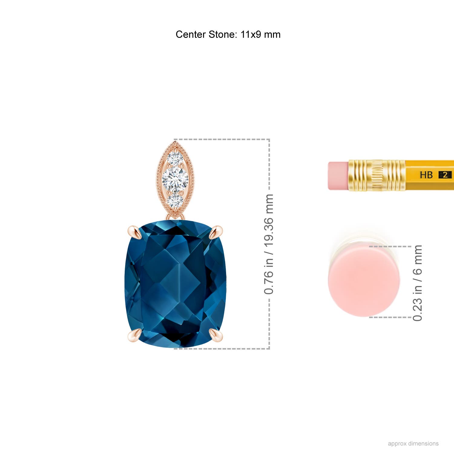 AAA - London Blue Topaz / 4.57 CT / 14 KT Rose Gold