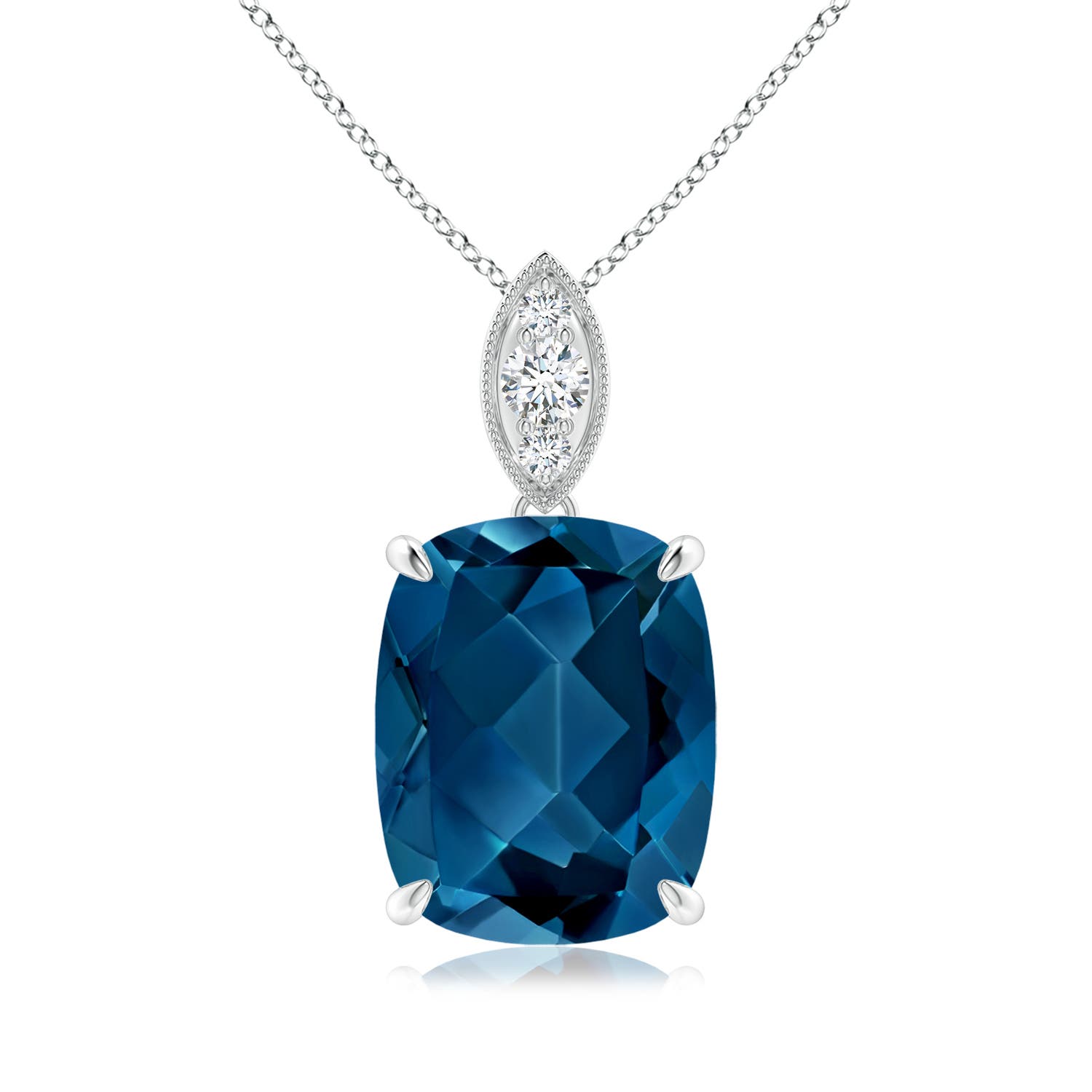 AAA - London Blue Topaz / 4.57 CT / 14 KT White Gold