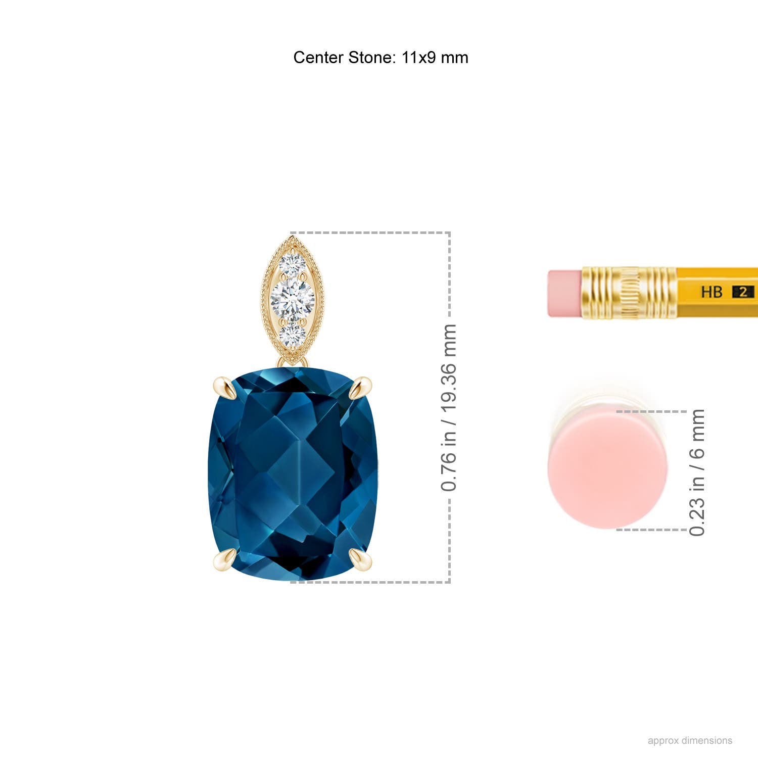 AAA - London Blue Topaz / 4.57 CT / 14 KT Yellow Gold