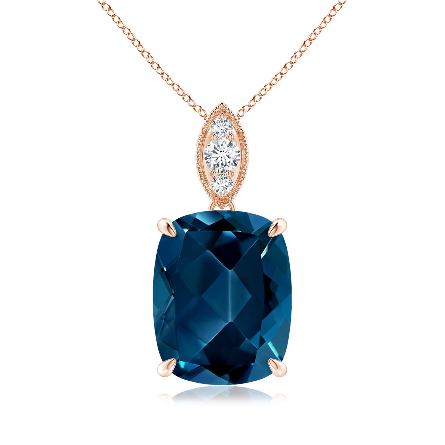 AAAA - London Blue Topaz / 4.57 CT / 14 KT Rose Gold