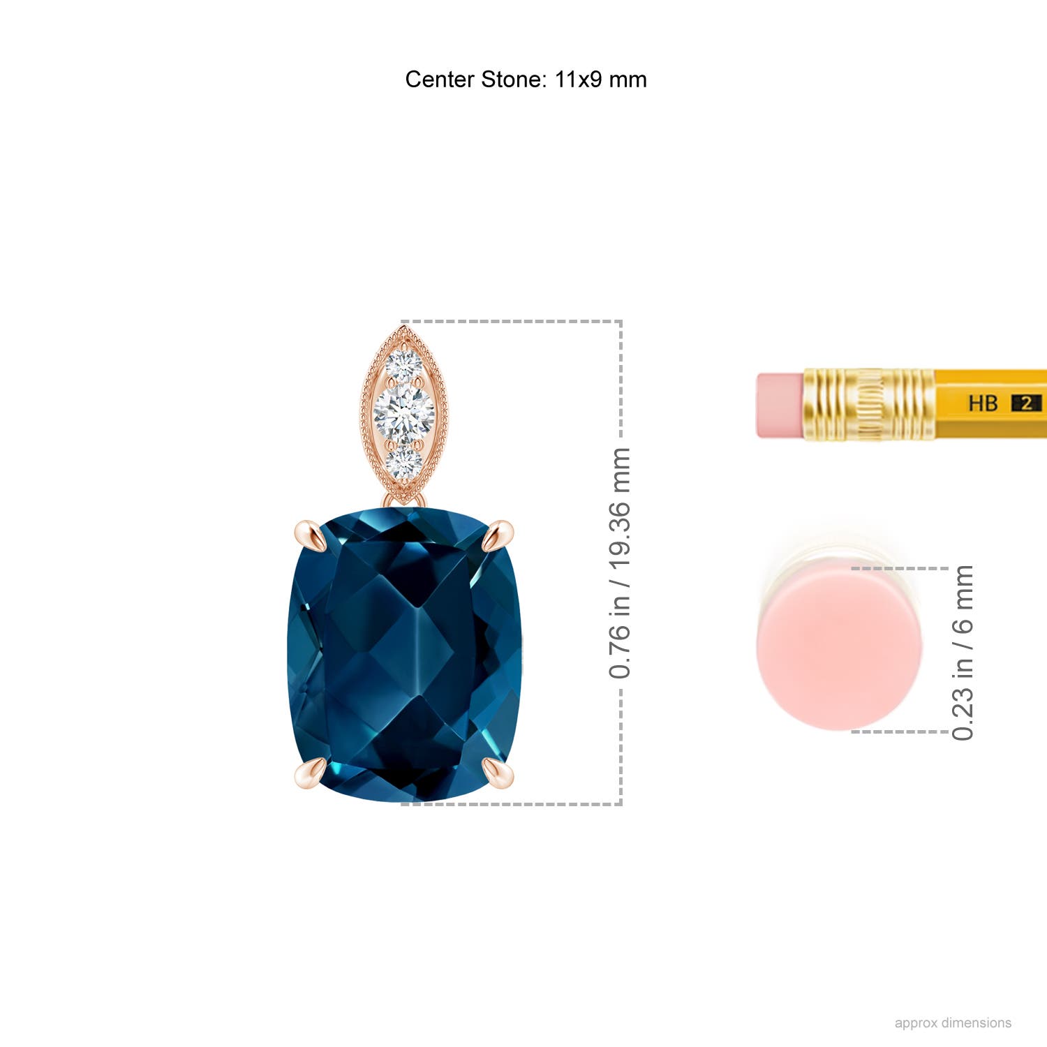 AAAA - London Blue Topaz / 4.57 CT / 14 KT Rose Gold