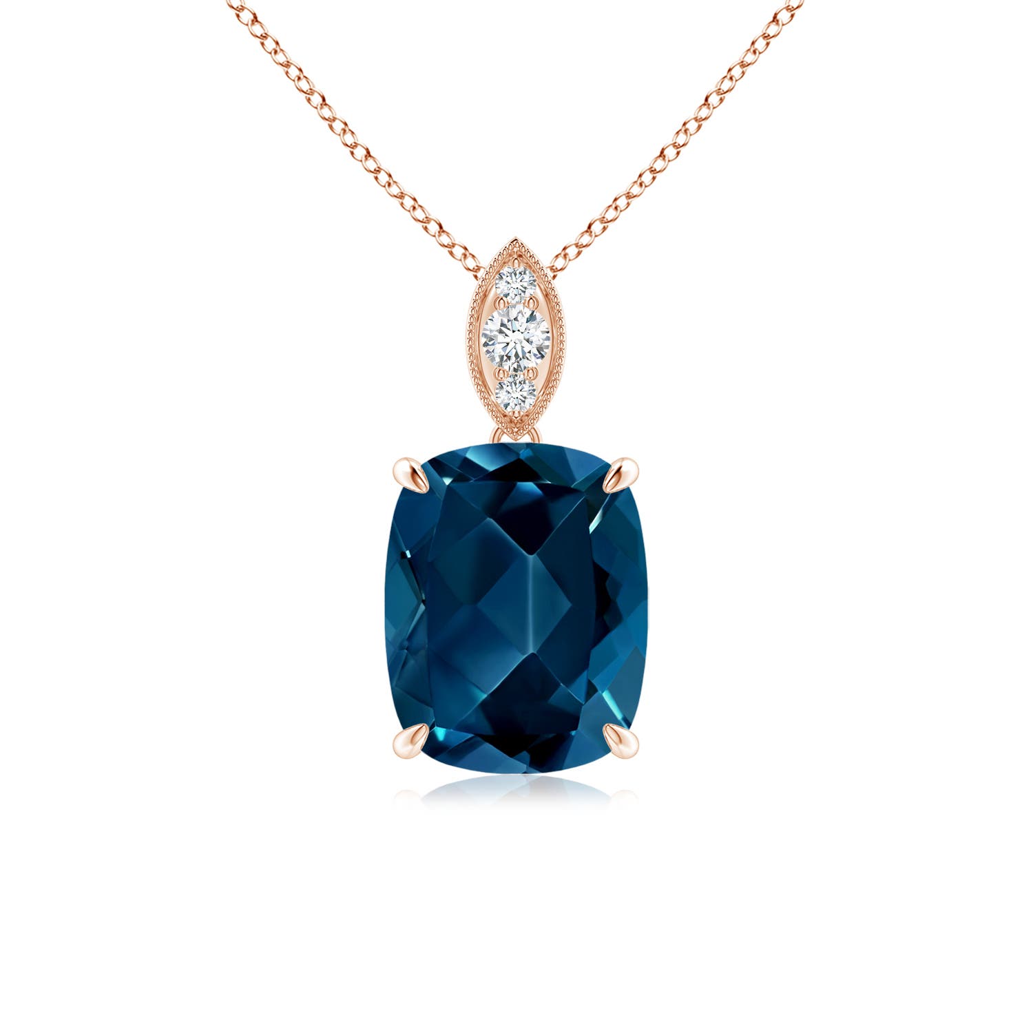 AAAA - London Blue Topaz / 2.24 CT / 14 KT Rose Gold