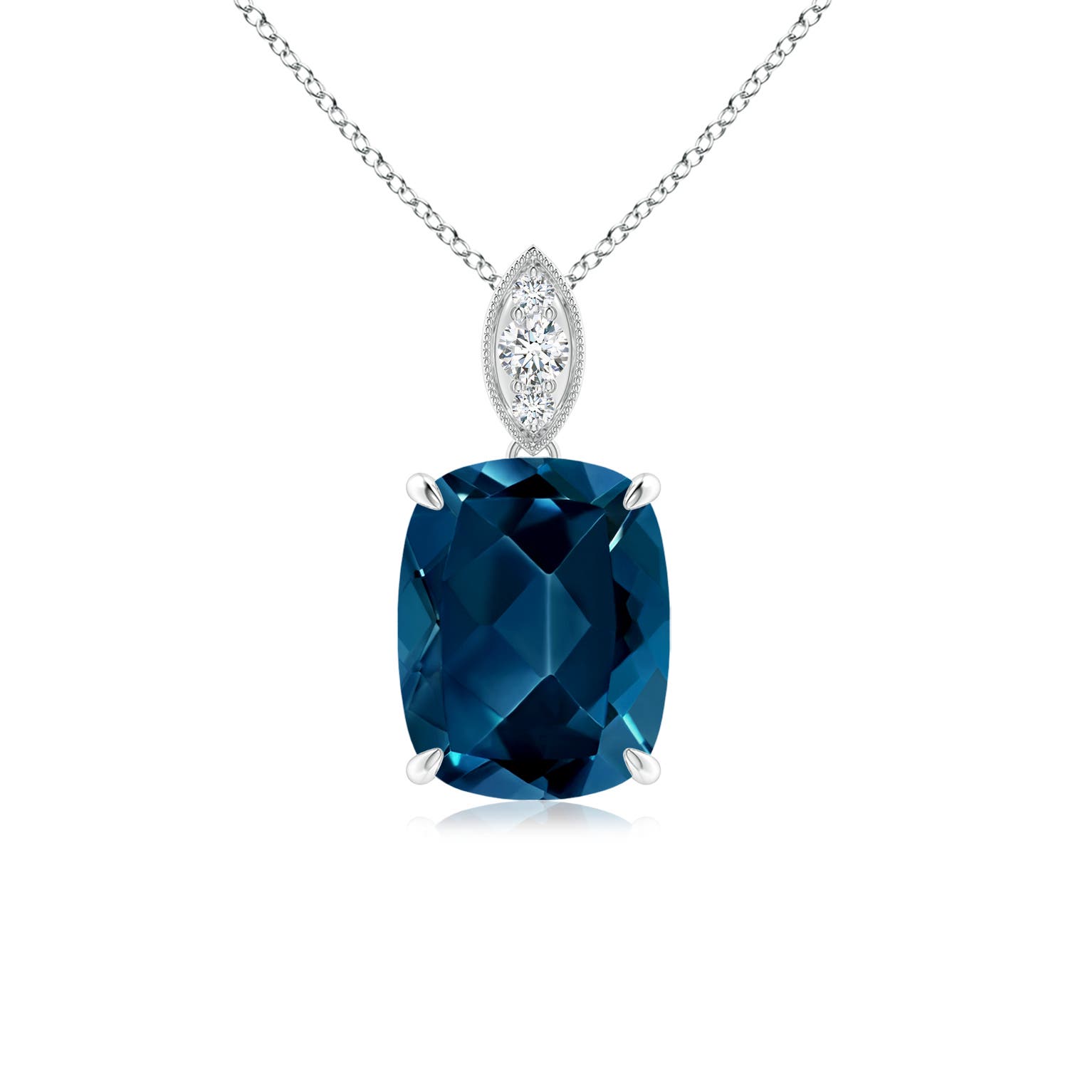 AAAA - London Blue Topaz / 2.24 CT / 14 KT White Gold