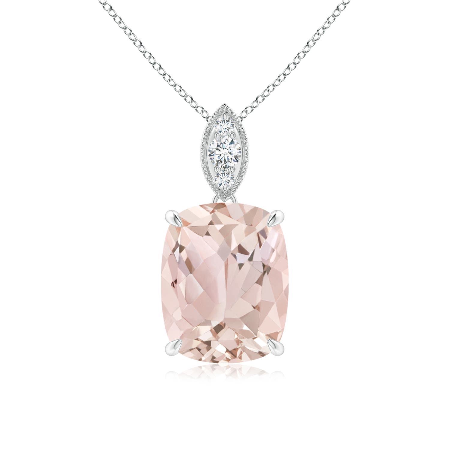 A - Morganite / 2.75 CT / 14 KT White Gold