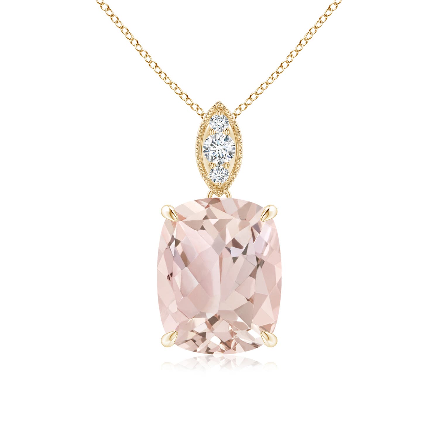 A - Morganite / 2.75 CT / 14 KT Yellow Gold