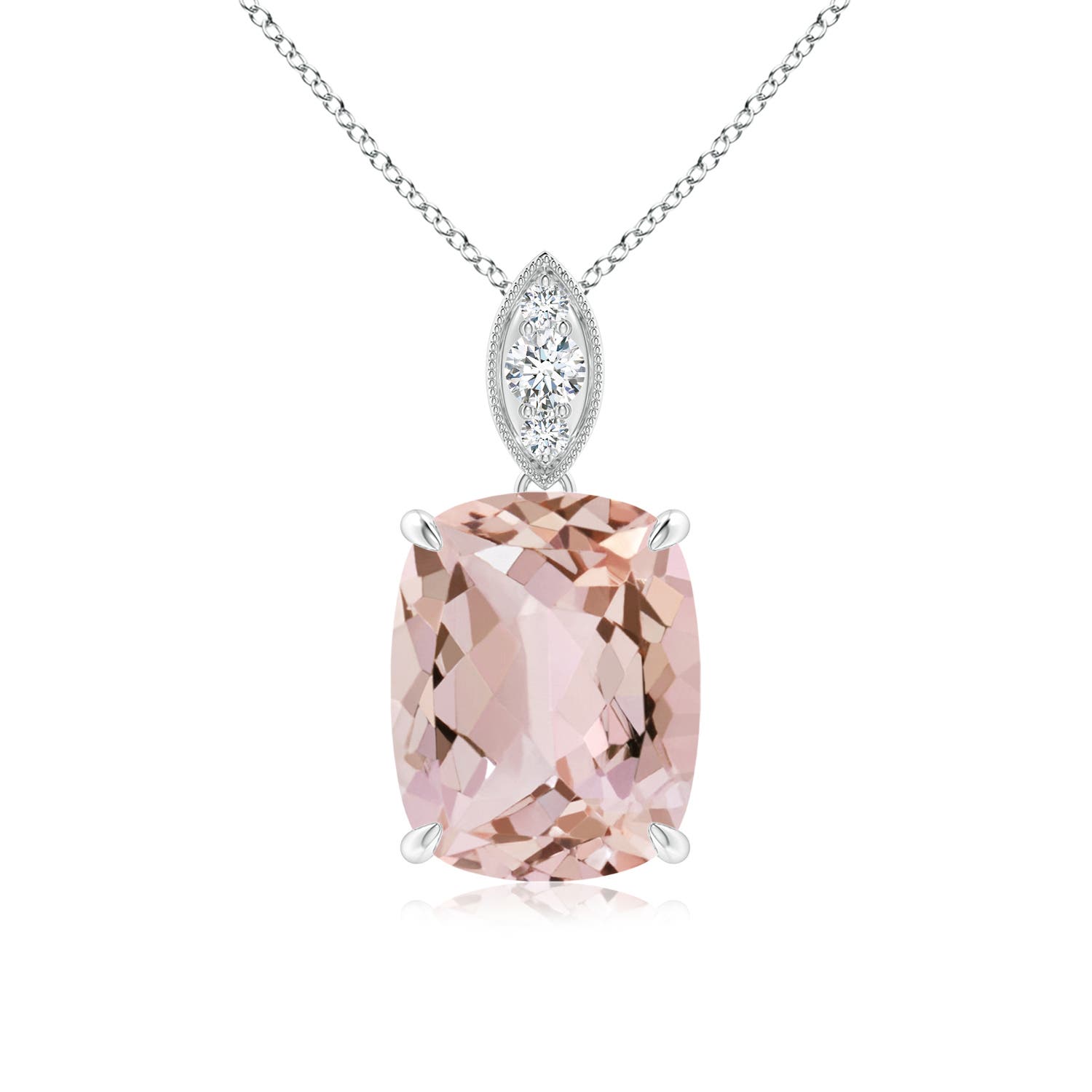 AA - Morganite / 2.75 CT / 14 KT White Gold