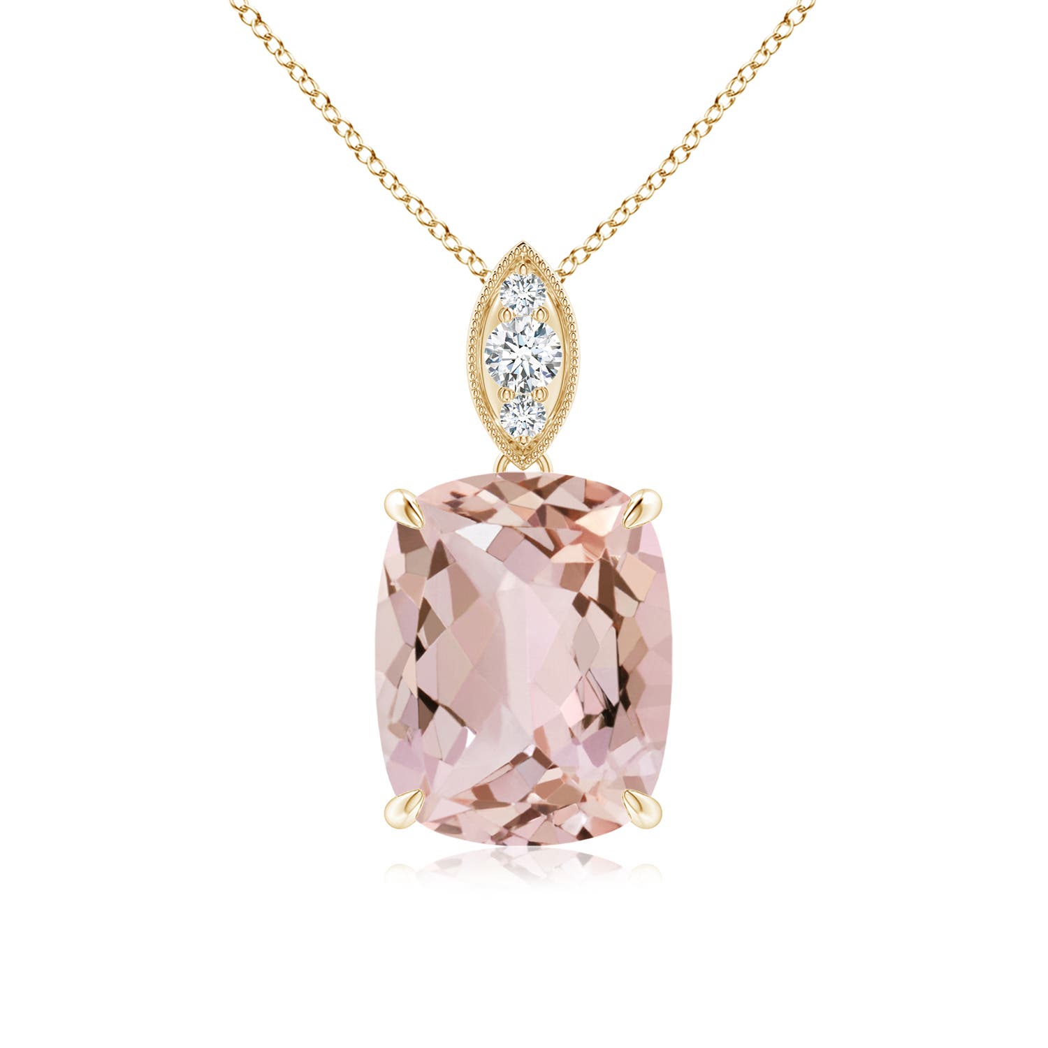 AA - Morganite / 2.75 CT / 14 KT Yellow Gold