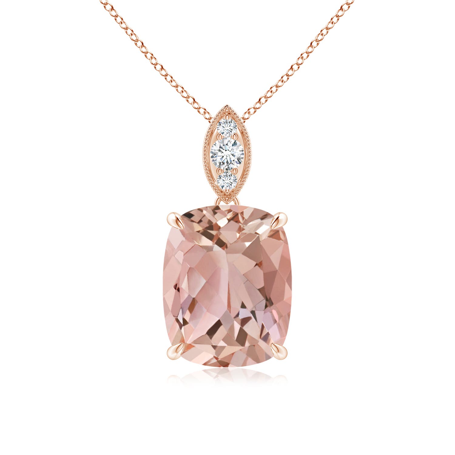 AAAA - Morganite / 2.75 CT / 14 KT Rose Gold