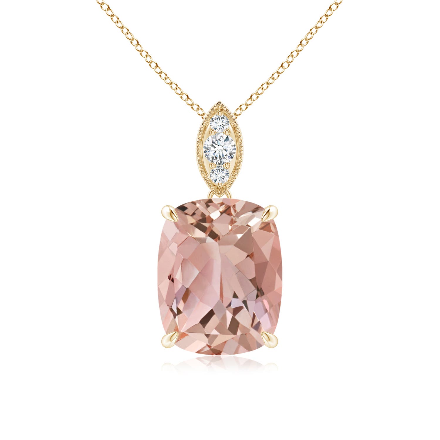 AAAA - Morganite / 2.75 CT / 14 KT Yellow Gold