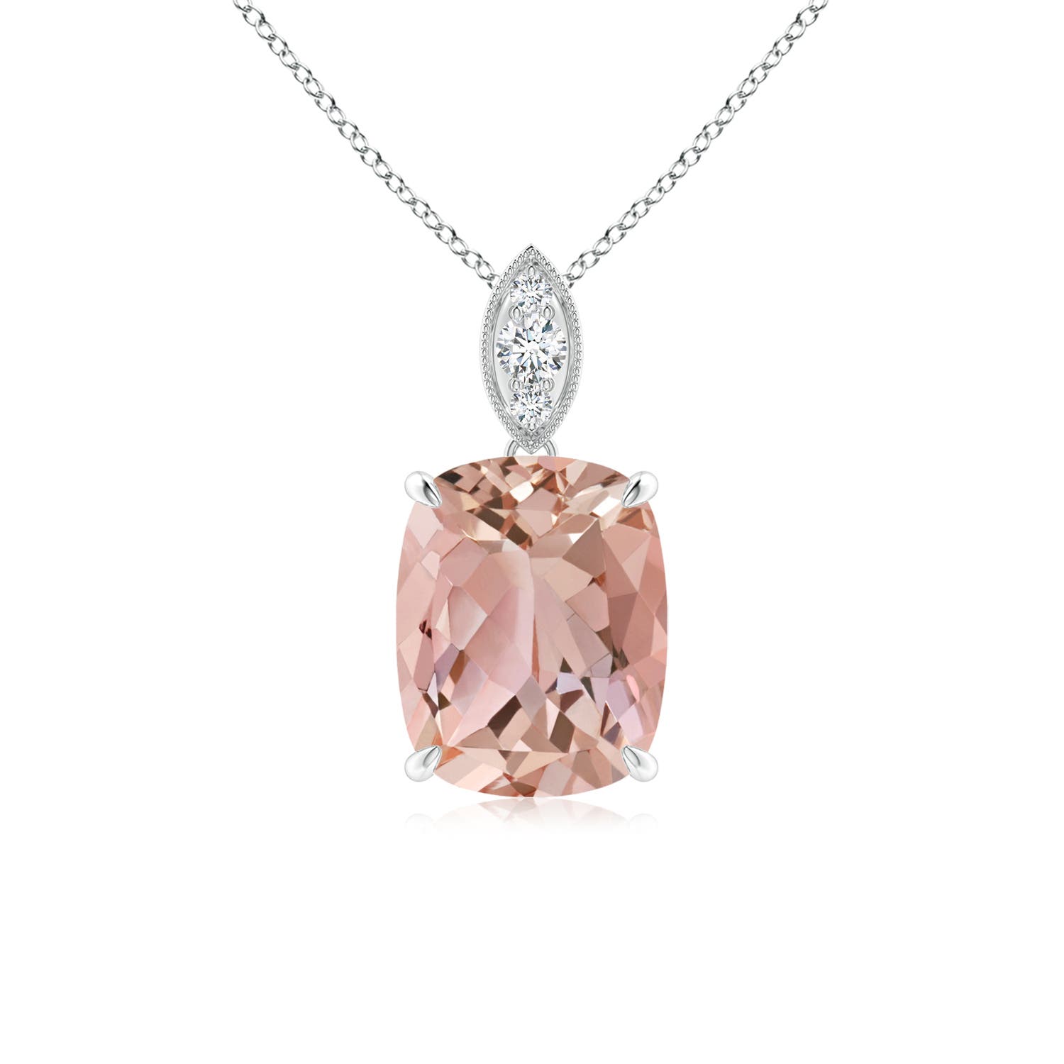 AAAA - Morganite / 1.84 CT / 14 KT White Gold