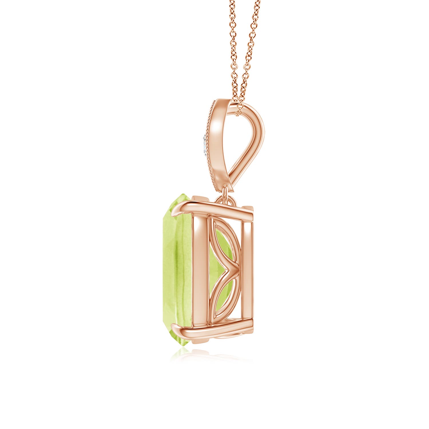 A - Peridot / 2.95 CT / 14 KT Rose Gold