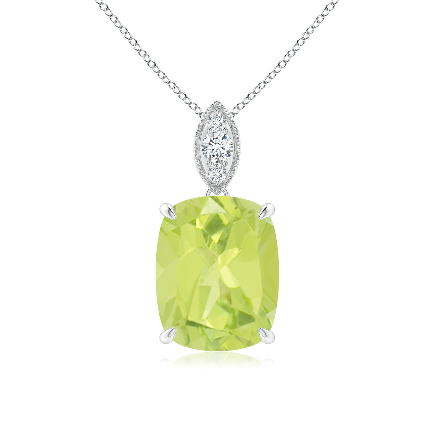 A - Peridot / 2.95 CT / 14 KT White Gold