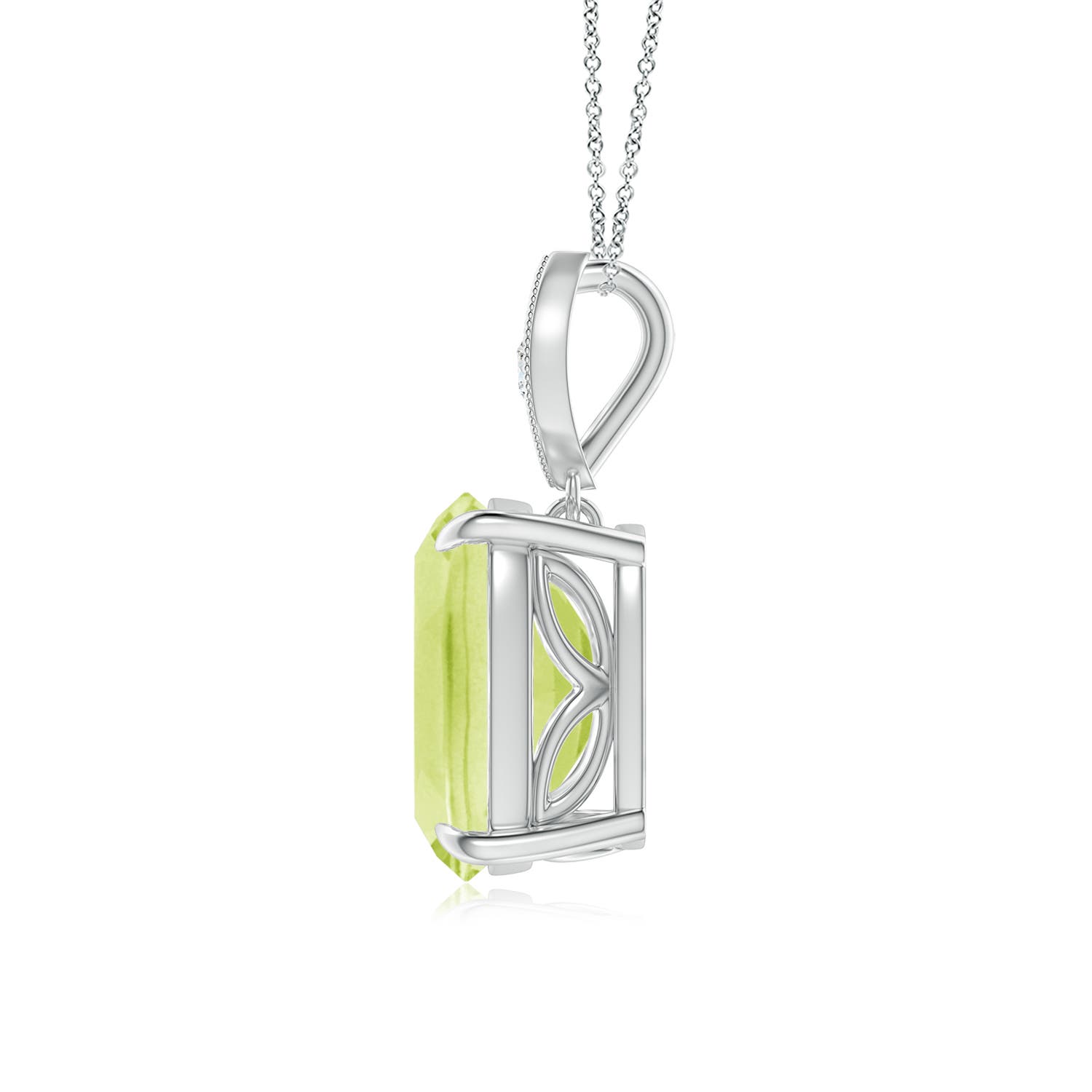 A - Peridot / 2.95 CT / 14 KT White Gold