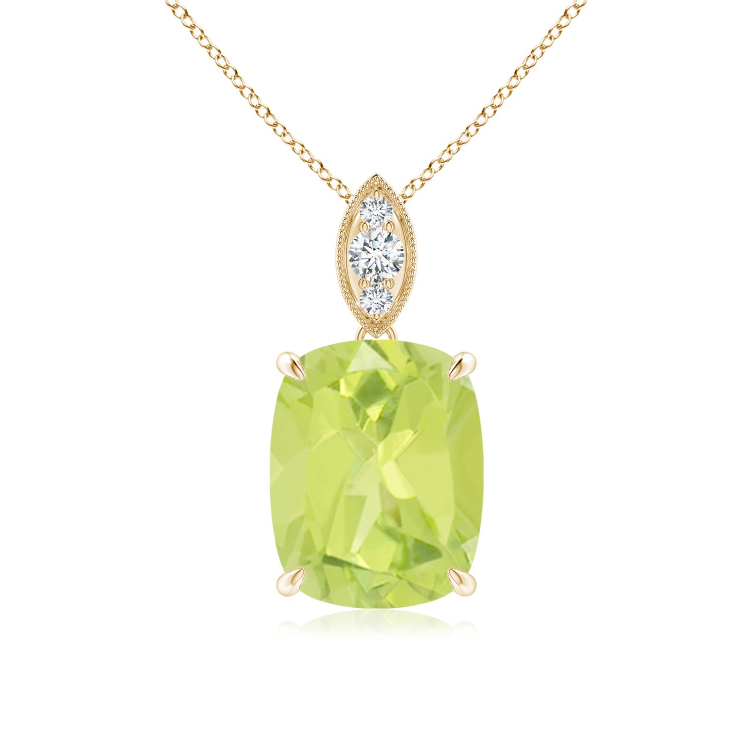 A - Peridot / 2.95 CT / 14 KT Yellow Gold