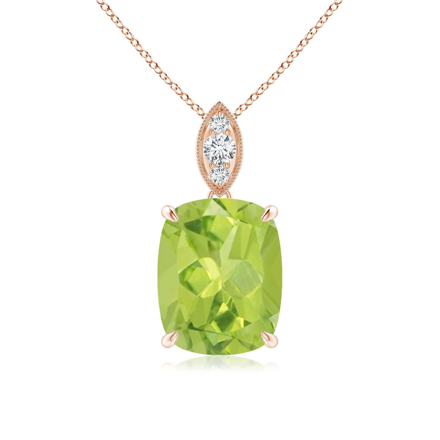 AA - Peridot / 2.95 CT / 14 KT Rose Gold