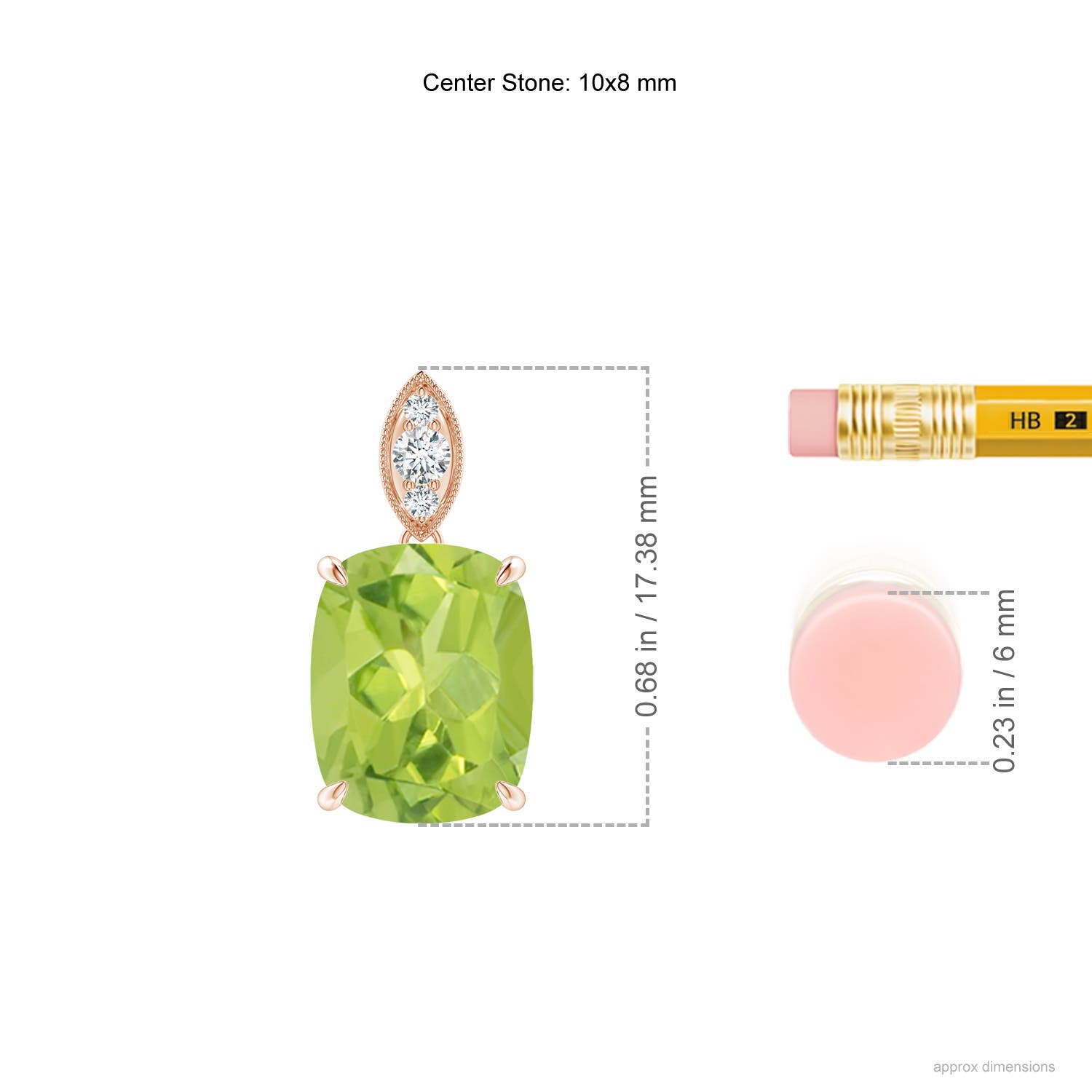 AA - Peridot / 2.95 CT / 14 KT Rose Gold