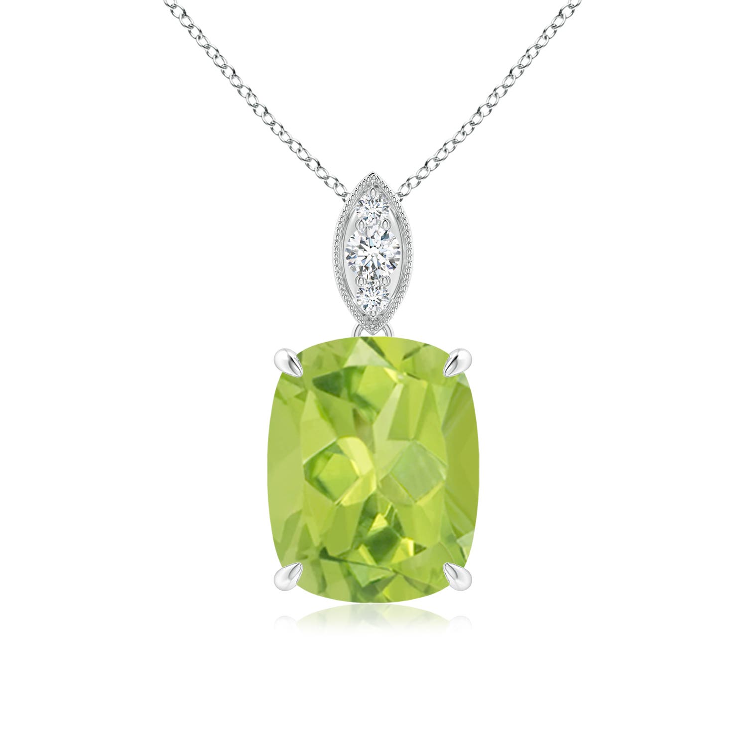 AA - Peridot / 2.95 CT / 14 KT White Gold