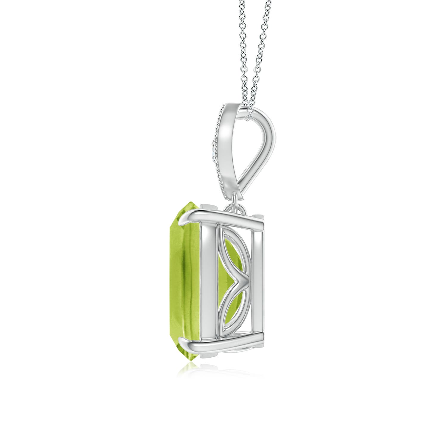 AA - Peridot / 2.95 CT / 14 KT White Gold