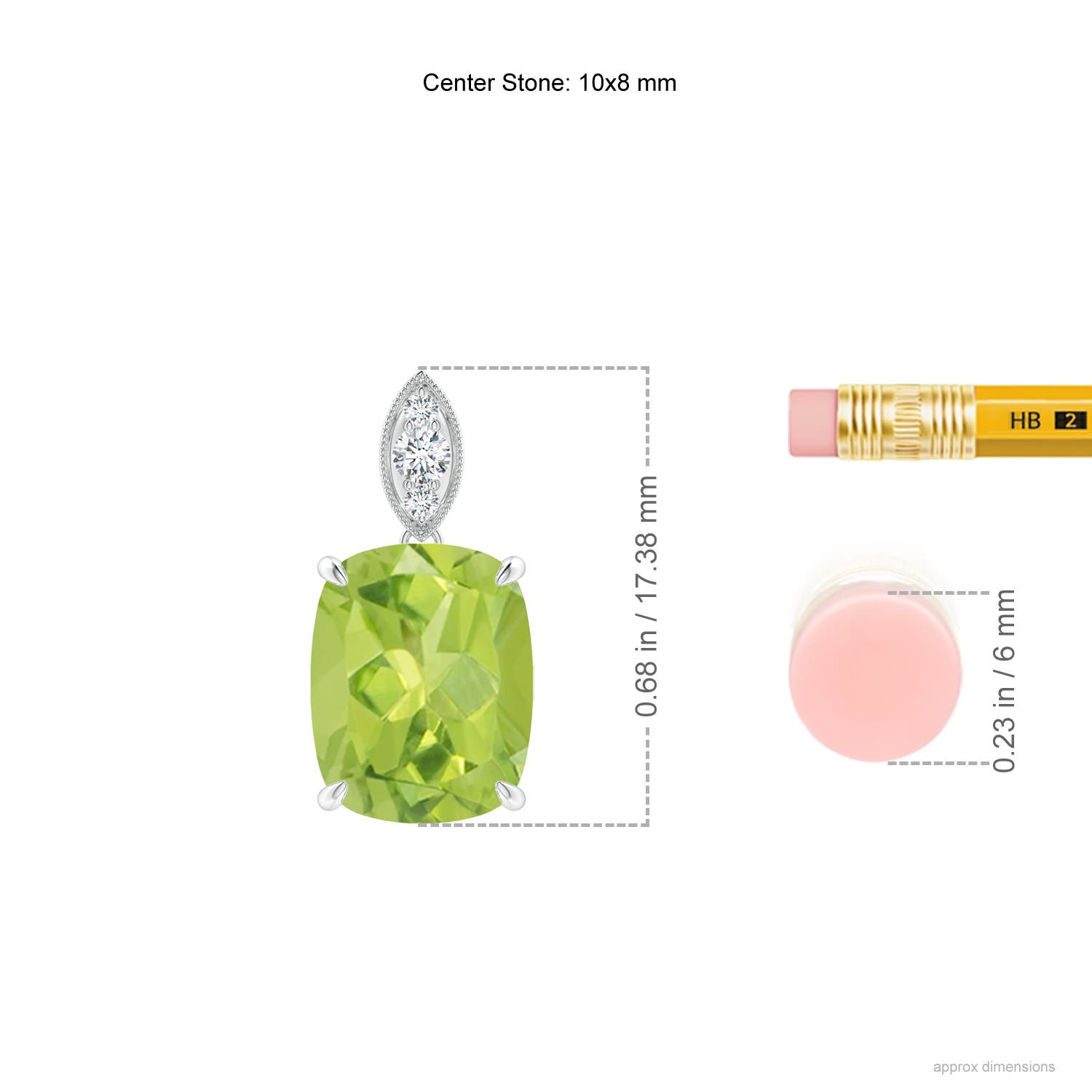 AA - Peridot / 2.95 CT / 14 KT White Gold