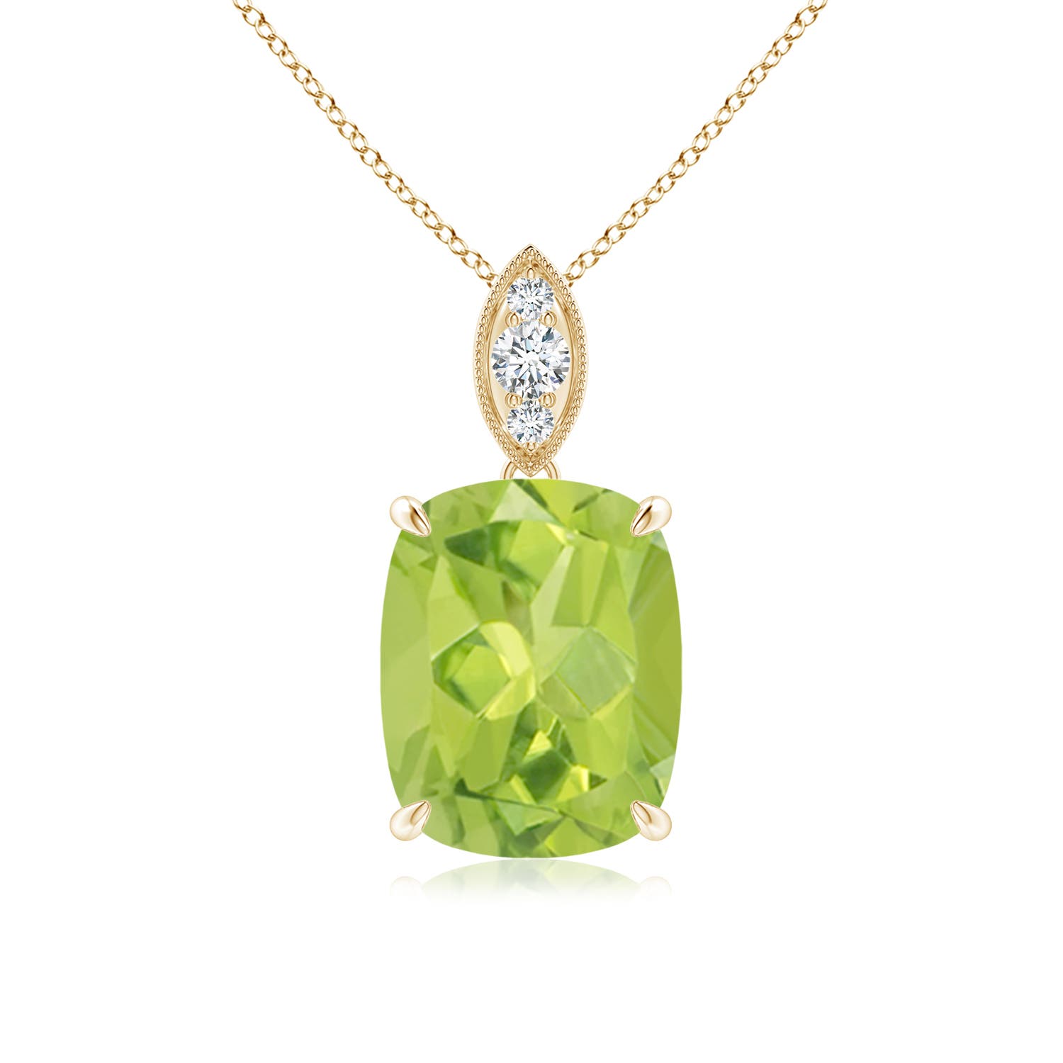 AA - Peridot / 2.95 CT / 14 KT Yellow Gold