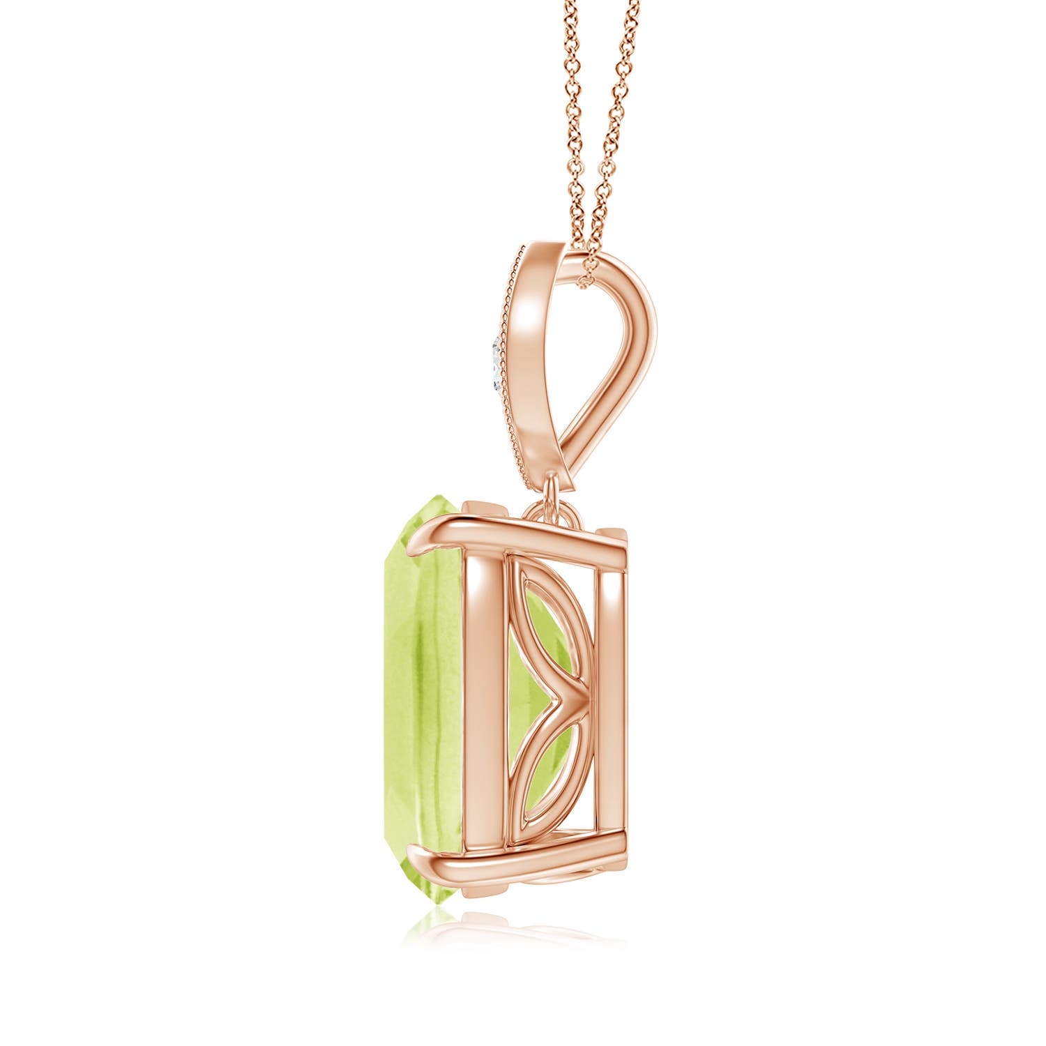 A - Peridot / 4.07 CT / 14 KT Rose Gold