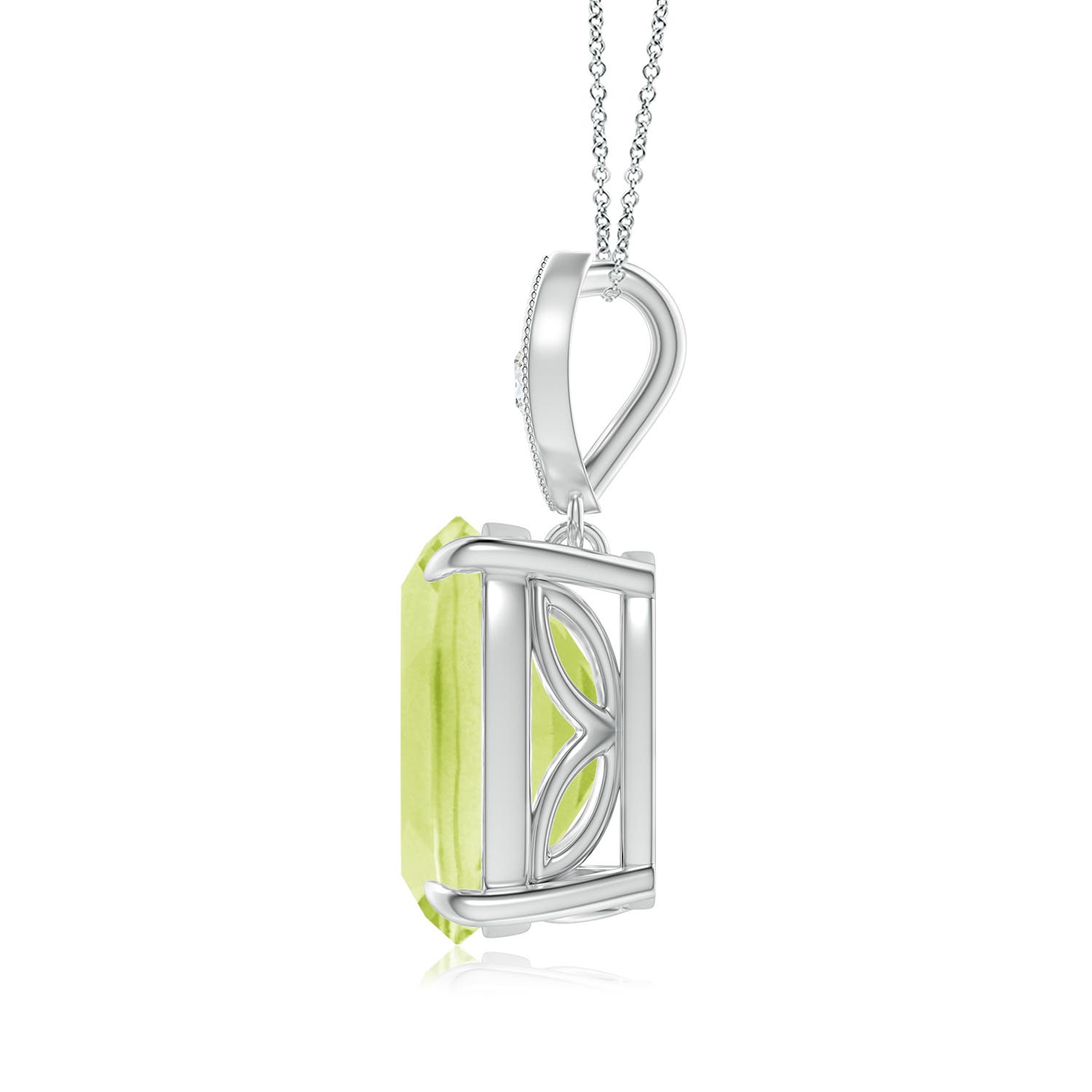 A - Peridot / 4.07 CT / 14 KT White Gold