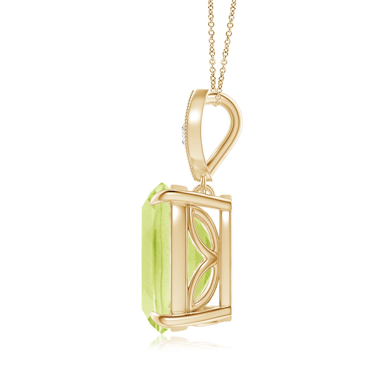 A - Peridot / 4.07 CT / 14 KT Yellow Gold