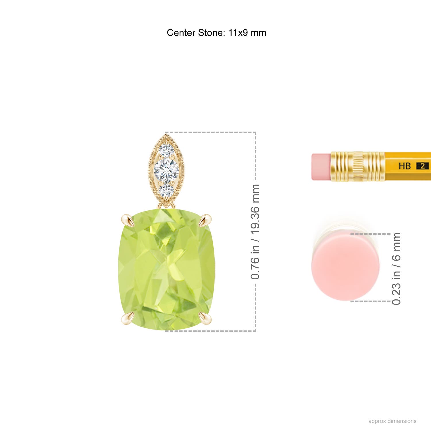 A - Peridot / 4.07 CT / 14 KT Yellow Gold