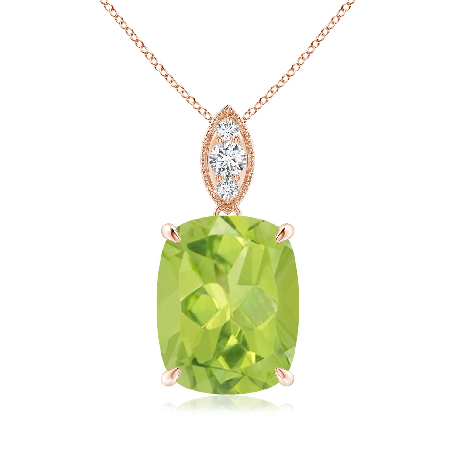 AA - Peridot / 4.07 CT / 14 KT Rose Gold