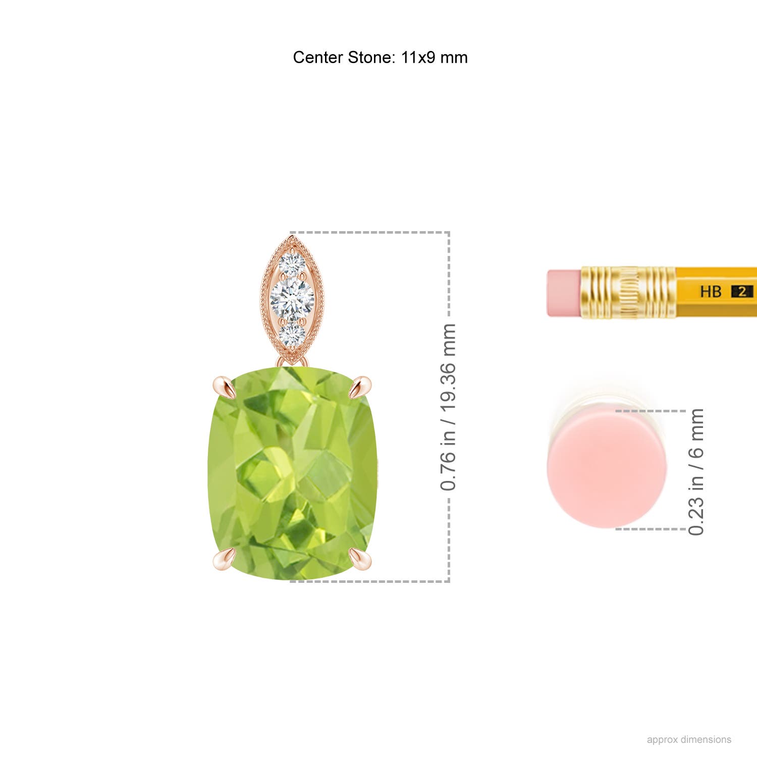 AA - Peridot / 4.07 CT / 14 KT Rose Gold