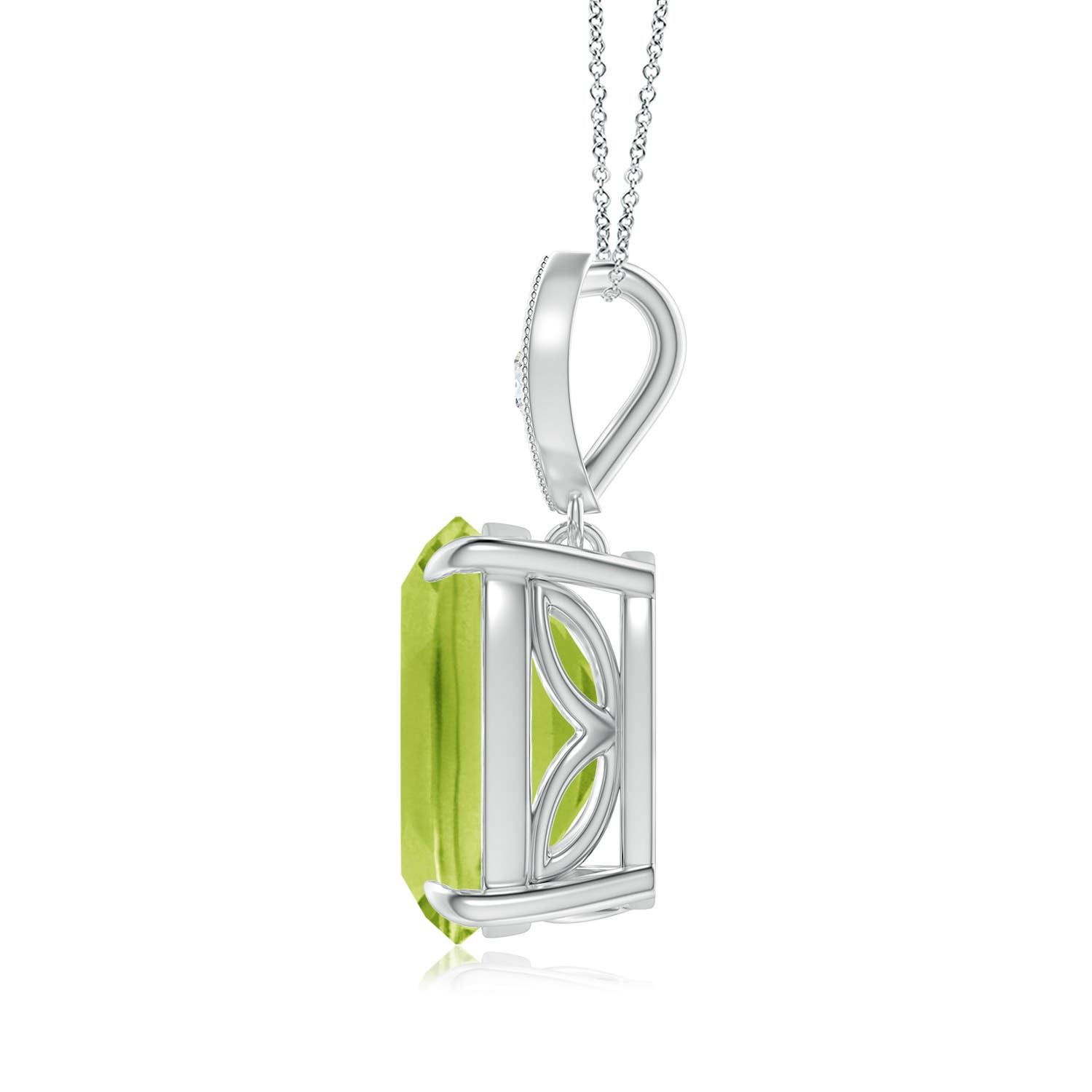 AA - Peridot / 4.07 CT / 14 KT White Gold