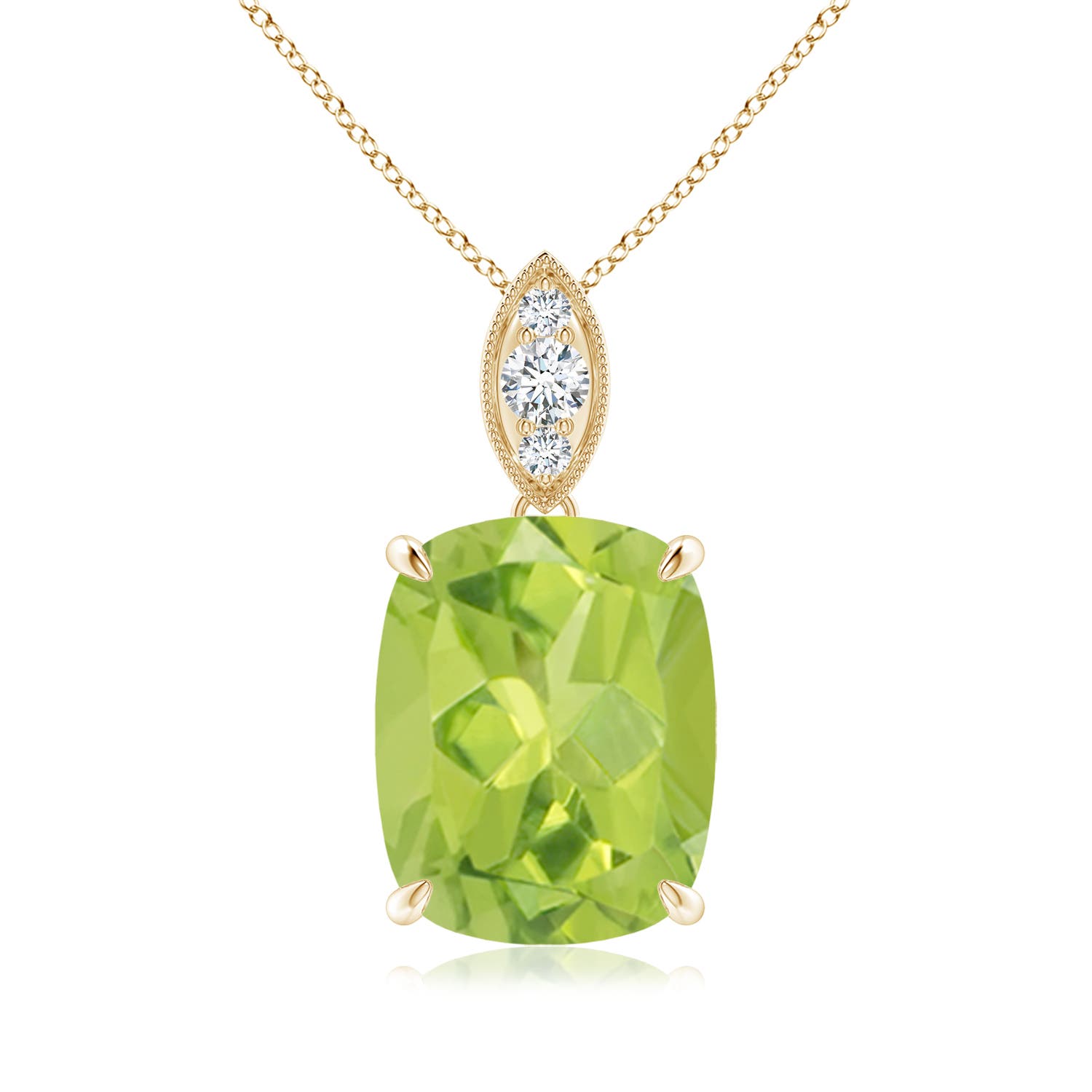 AA - Peridot / 4.07 CT / 14 KT Yellow Gold