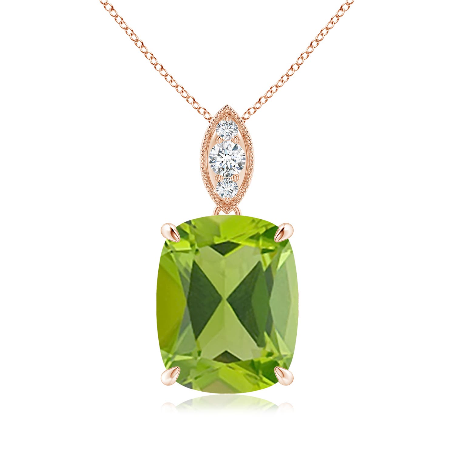 AAA - Peridot / 4.07 CT / 14 KT Rose Gold